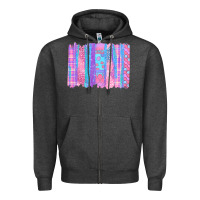 Charcoal Heather Pink Easter Brushstrokes Zipper Hoodie - BundleAndBundleShop