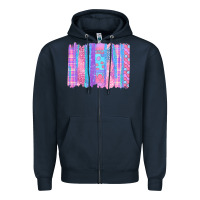 Navy Pink Easter Brushstrokes Zipper Hoodie - BundleAndBundleShop