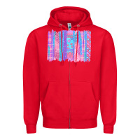 Red Pink Easter Brushstrokes Zipper Hoodie - BundleAndBundleShop