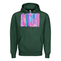 Sports Green Pink Easter Brushstrokes Zipper Hoodie - BundleAndBundleShop