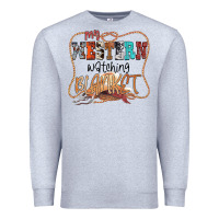 Heather Grey My Western Watching Blanket Premium Sweatshirt - CowhideDigitalArt
