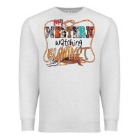 Oatmeal Heather My Western Watching Blanket Premium Sweatshirt - CowhideDigitalArt