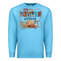 Ocean Blue My Western Watching Blanket Premium Sweatshirt - CowhideDigitalArt