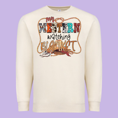 My Western Watching Blanket Premium Sweatshirt Designed By Cowhidedigitalart