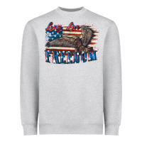Heather Grey Long live freedom 4th of july Heavyweight Sweatshirt - CowGirlArtShop