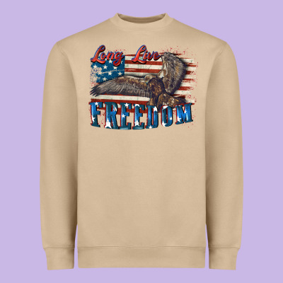 Long Live Freedom 4th Of July Heavyweight Sweatshirt Designed By Cowgirlartshop