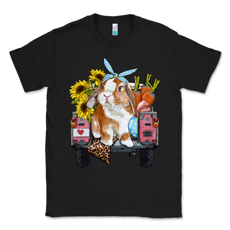 Easter Truck With Bunny Sunflowers And Eggs Classic Tee by RanaPortraitStore | Teevron