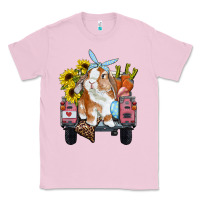 Bubblegum Pink Easter truck with bunny sunflowers and eggs Classic Tee - RanaPortraitStore