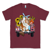 Burgundy Easter truck with bunny sunflowers and eggs Classic Tee - RanaPortraitStore
