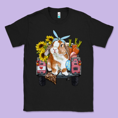 Easter Truck With Bunny Sunflowers And Eggs Classic Tee Designed By Ranaportraitstore