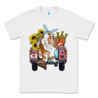 White Easter truck with bunny sunflowers and eggs Classic Tee - RanaPortraitStore