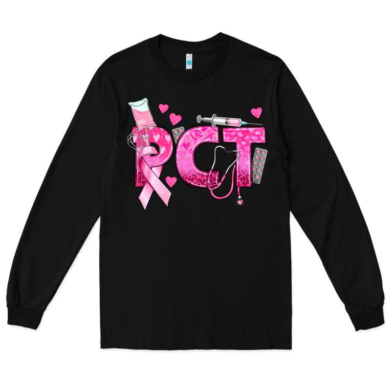 Breast Cancer Pct Patient Care Technician Long Sleeve Tee by texasbilliewilder | Teevron