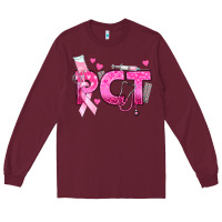 Burgundy breast cancer pct patient care technician Long Sleeve Tee - texasbilliewilder