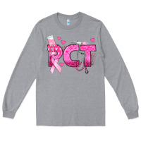 Heather Grey breast cancer pct patient care technician Long Sleeve Tee - texasbilliewilder