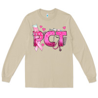 Mushroom breast cancer pct patient care technician Long Sleeve Tee - texasbilliewilder
