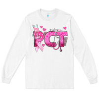 White breast cancer pct patient care technician Long Sleeve Tee - texasbilliewilder