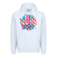 White 4th of July Premium Hoodie - FaDigitalArtStudio