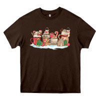 Chocolate Brown christmas cookie coffe cups Heavy Core Tee - MaliasSmallBusiness