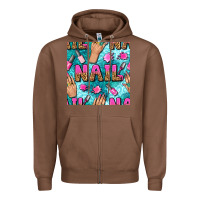 Chestnut nail art hands and polish with turquoise leopard and glitter seamless  Zipper Hoodie - BundleAndBundleShop
