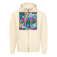 Sandshell nail art hands and polish with turquoise leopard and glitter seamless  Zipper Hoodie - BundleAndBundleShop