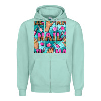 Seafoam nail art hands and polish with turquoise leopard and glitter seamless  Zipper Hoodie - BundleAndBundleShop