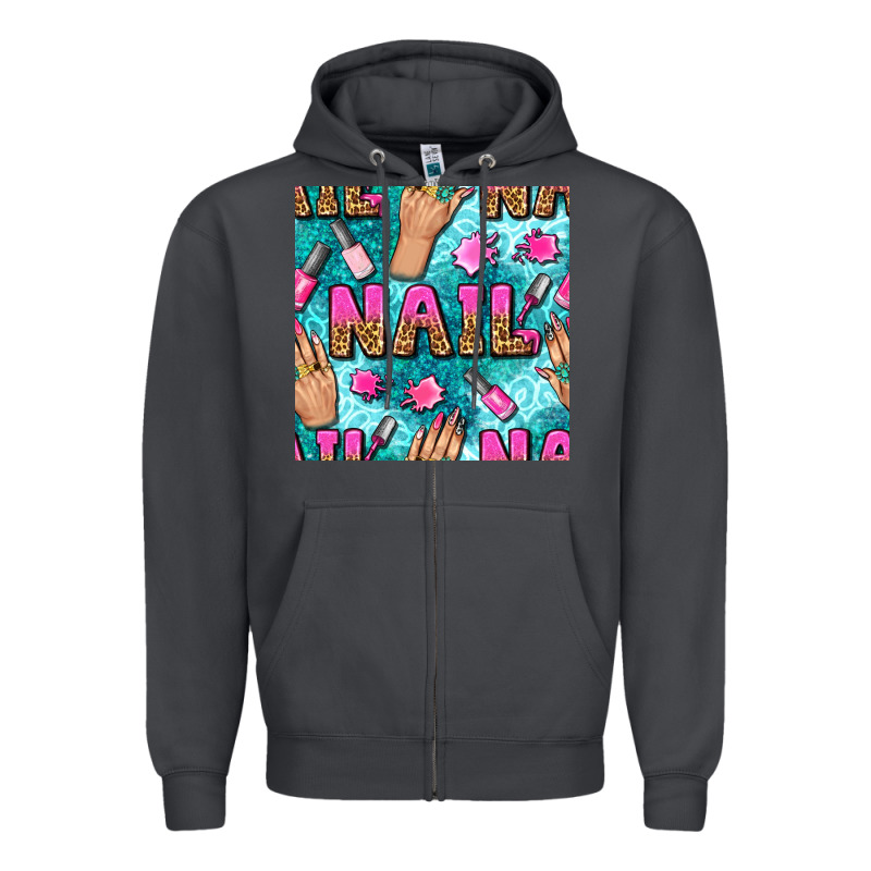 Nail Art Hands And Polish With Turquoise Leopard And Glitter Seamless  Zipper Hoodie by BundleAndBundleShop | Teevron