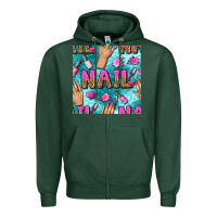 Sports Green nail art hands and polish with turquoise leopard and glitter seamless  Zipper Hoodie - BundleAndBundleShop