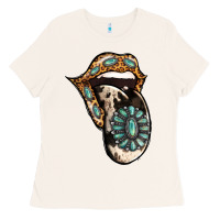 Bone Turquoise Gemstone Leopard Cowhide Tongue Ladies Tee - Jasminsmagicworld