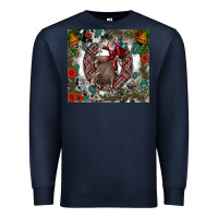Navy Rodeo Santa Premium Sweatshirt - CowhideDigitalArt