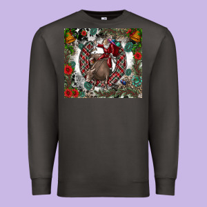 Rodeo Santa Premium Sweatshirt Designed By Cowhidedigitalart