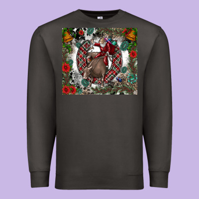Rodeo Santa Premium Sweatshirt Designed By Cowhidedigitalart