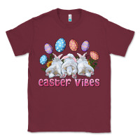Burgundy Easter Vibes with Bunny and Eggs Classic Tee - RanaPortraitStore