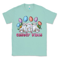 Seafoam Easter Vibes with Bunny and Eggs Classic Tee - RanaPortraitStore