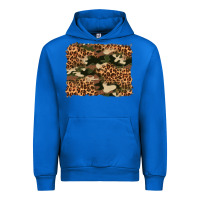 Cobalt camouflage and leopard background Urban Hoodie - Artiststas