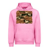 Fuchsia Pink camouflage and leopard background Urban Hoodie - Artiststas