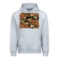 Heather Grey camouflage and leopard background Urban Hoodie - Artiststas