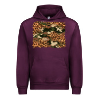 Mauve Wine camouflage and leopard background Urban Hoodie - Artiststas