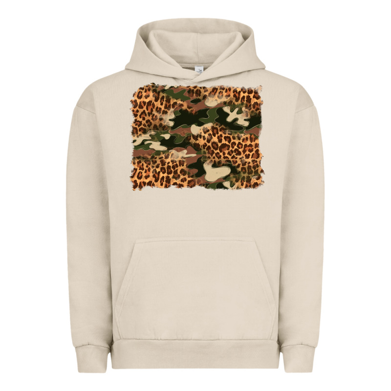 Camouflage And Leopard Background Urban Hoodie by Artiststas | Teevron