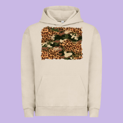 Camouflage And Leopard Background Urban Hoodie Designed By Artiststas