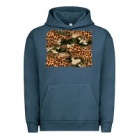 Pigment Midnight Navy camouflage and leopard background Urban Hoodie - Artiststas