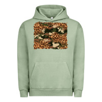 Pigment Oil Green camouflage and leopard background Urban Hoodie - Artiststas