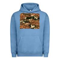 Pigment Pebble Blue camouflage and leopard background Urban Hoodie - Artiststas