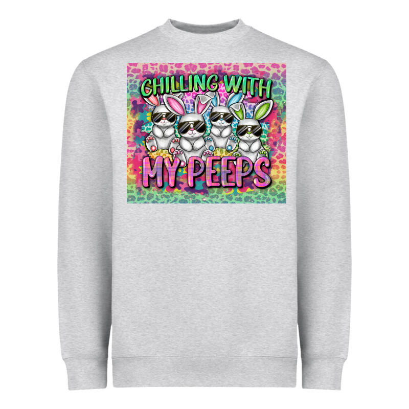 Easter Day Chilling With My Peeps Heavyweight Sweatshirt by CowGirlArtShop | Teevron