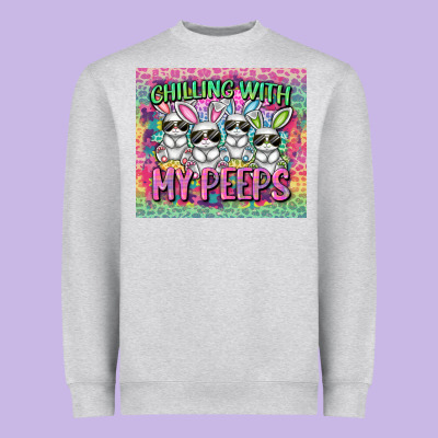 Easter Day Chilling With My Peeps Heavyweight Sweatshirt Designed By Cowgirlartshop
