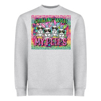Heather Grey Easter Day Chilling with my peeps Heavyweight Sweatshirt - CowGirlArtShop