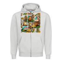 Dove Grey cow coffee cups and farm with leopard seamless pattern bbs Zipper Hoodie - BundleAndBundleShop