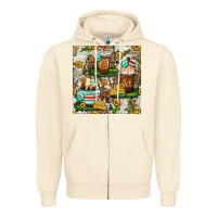 Sandshell cow coffee cups and farm with leopard seamless pattern bbs Zipper Hoodie - BundleAndBundleShop