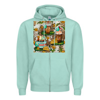 Seafoam cow coffee cups and farm with leopard seamless pattern bbs Zipper Hoodie - BundleAndBundleShop