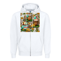 White cow coffee cups and farm with leopard seamless pattern bbs Zipper Hoodie - BundleAndBundleShop