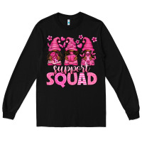 Black breast cancer afro gnomies support squad Long Sleeve Tee - texasbilliewilder